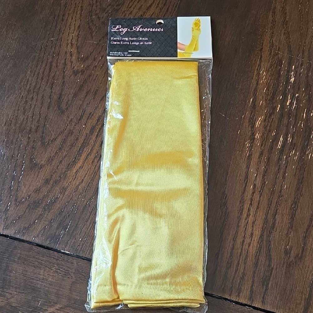 Leg Avenue Bright Yellow Satin Gloves